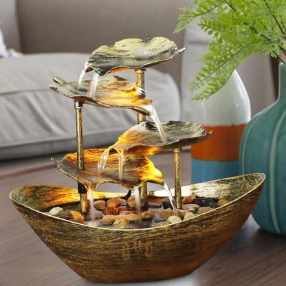 Tier Lotus Leaf Tabletop Waterfall Fountain™
