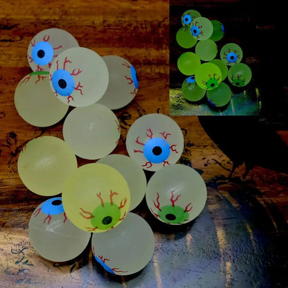 5/10/20pcs Glow in The Dark Eyeball 32MM Bouncy Ball Halloween Supplies Toys Horror Luminous Scary Ball Kids Toys Gift