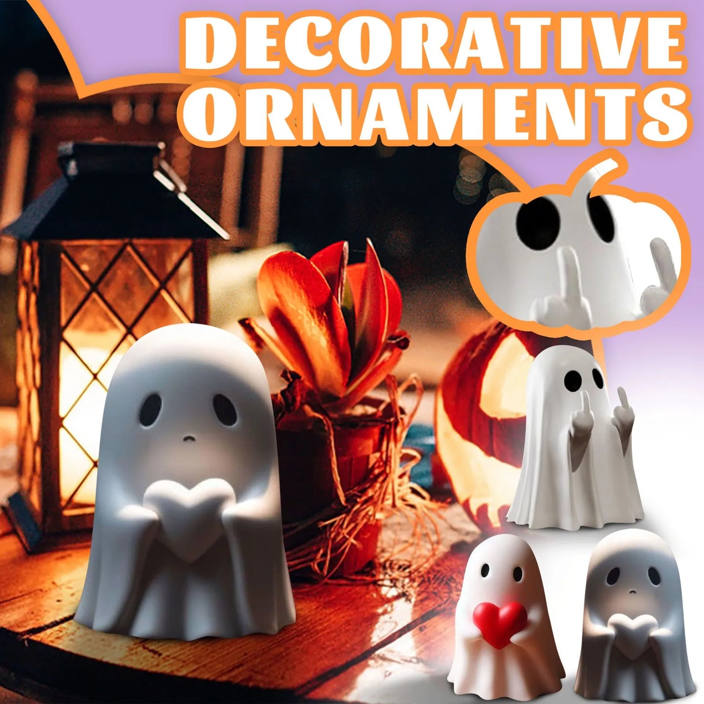 2024 New Halloween Middle Finger Love Ghost Ornaments Halloween Decoration Halloween Ornaments 1