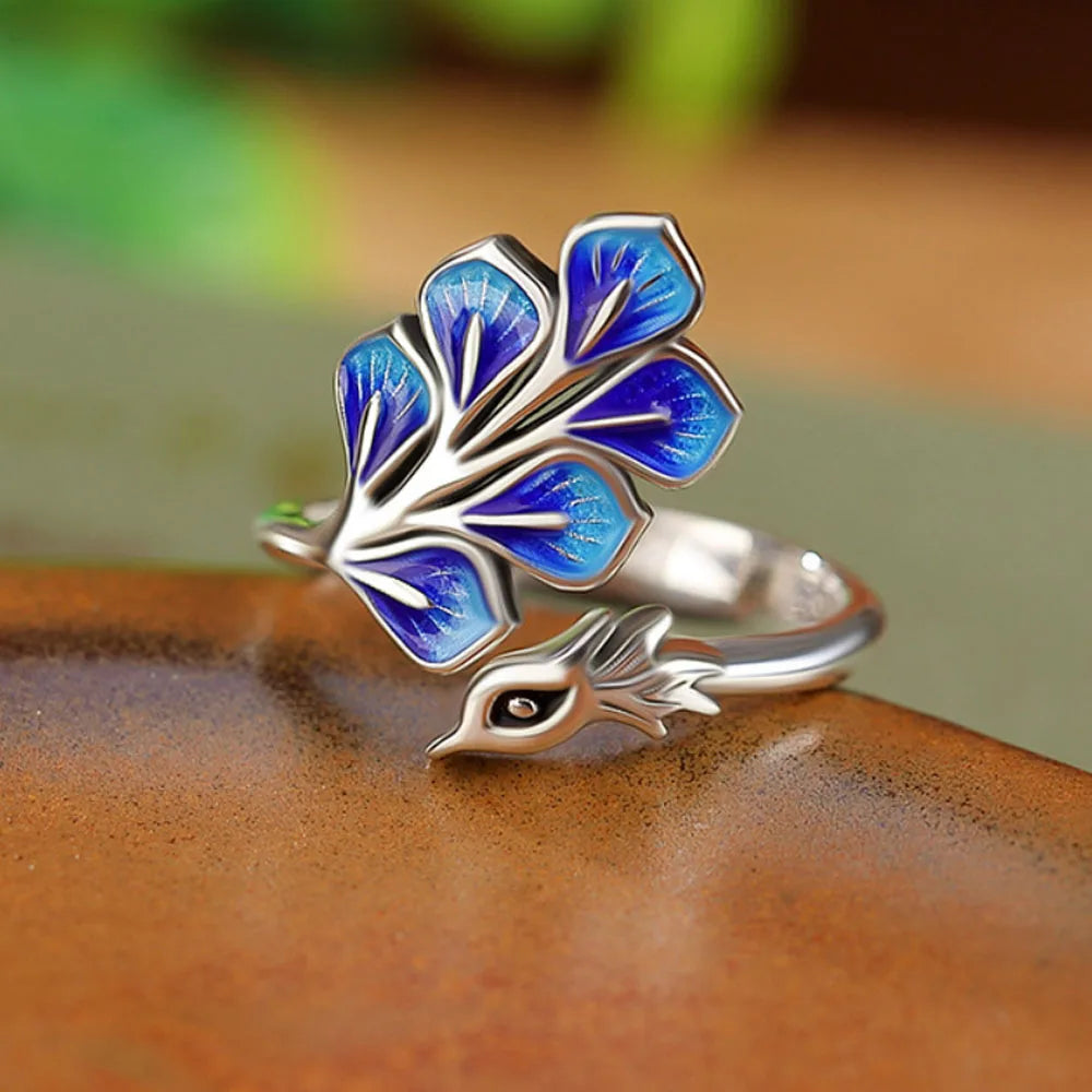 Wedding Ring Peacock Open Ring Engagement Ring Open For Engagement Gift For Women Wedding