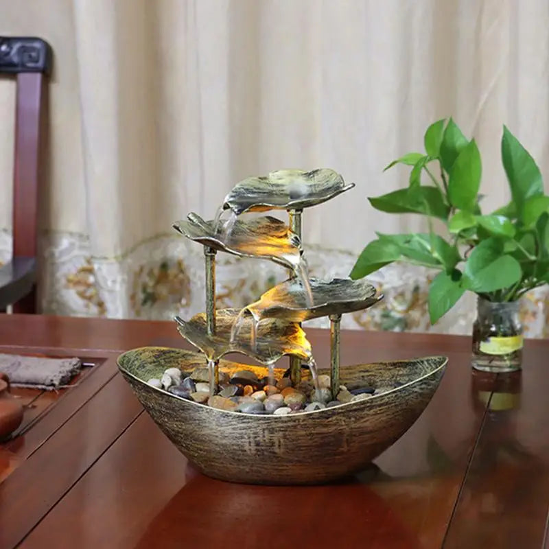 Tier Lotus Leaf Tabletop Waterfall Fountain™