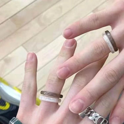 2Pcs Resin Rings Tiny Aesthetic Ring Women Teen Girl Stackable Ring Statement Jewelry Ornament Ring Gift Dropshipping