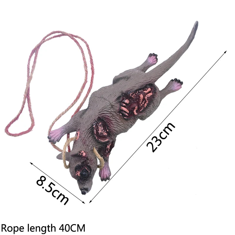 Horror Halloween Ornament Hanging Pendant Scary Bloody Mouse Bat Finger Hanging Props Haunted House Halloween Party Scary Props