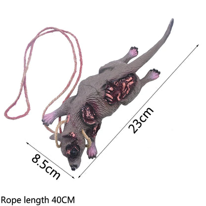 Horror Halloween Ornament Hanging Pendant Scary Bloody Mouse Bat Finger Hanging Props Haunted House Halloween Party Scary Props