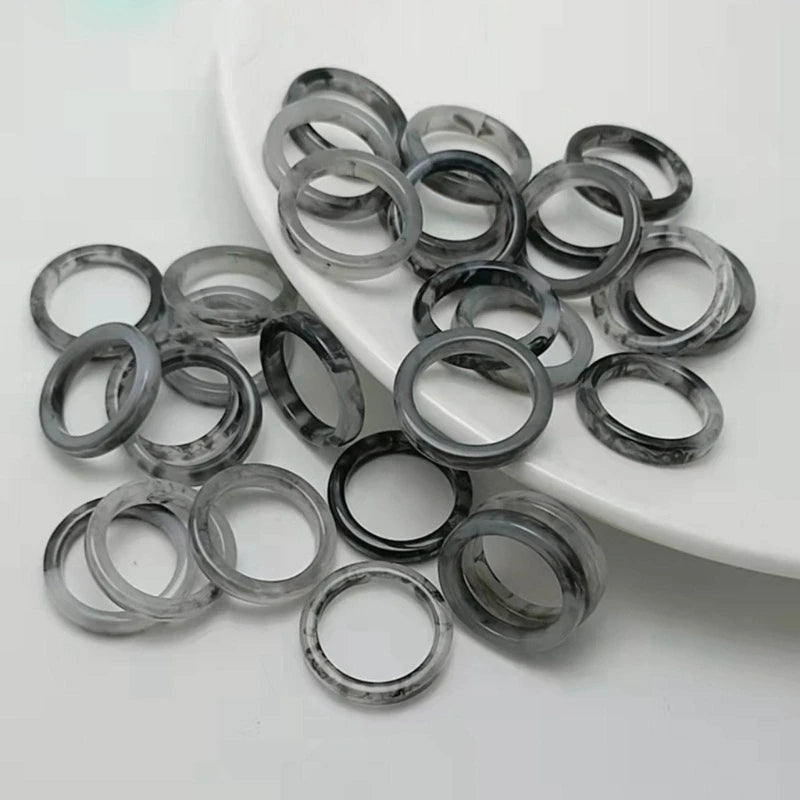 2Pcs Resin Rings Tiny Aesthetic Ring Women Teen Girl Stackable Ring Statement Jewelry Ornament Ring Gift Dropshipping