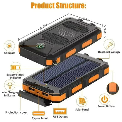 200000mAh Solar Power Bank Portable