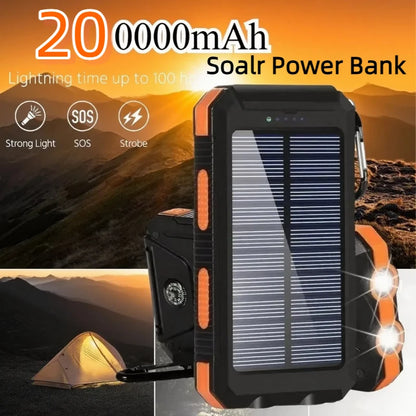 200000mAh Solar Power Bank Portable