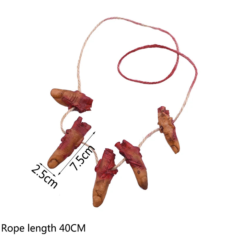 Horror Halloween Ornament Hanging Pendant Scary Bloody Mouse Bat Finger Hanging Props Haunted House Halloween Party Scary Props